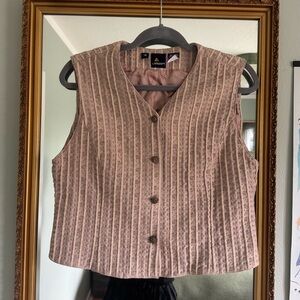 Vintage Lizsport Textured Floral Vest Medium